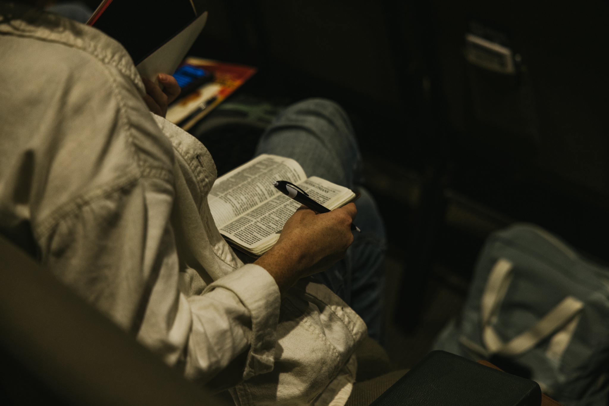 Woman studying her Bible